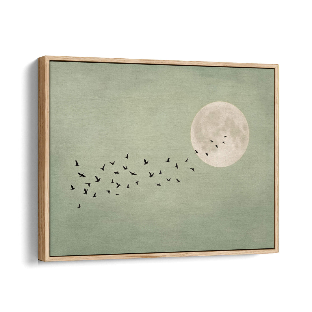 Japandi Sage Moon Print