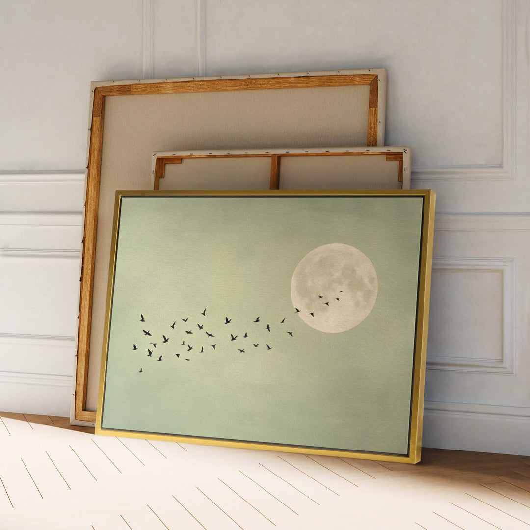 Japandi Sage Moon Print