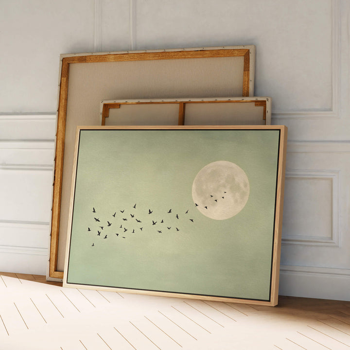 Japandi Sage Moon Print