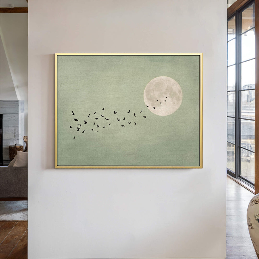 Japandi Sage Moon Print