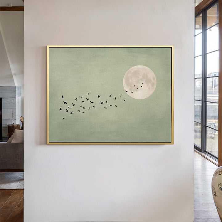 Japandi Sage Moon Print