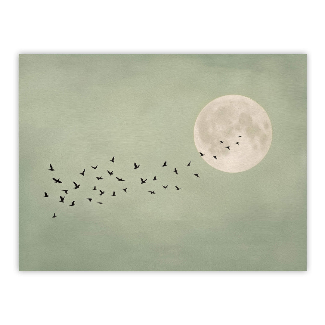 Japandi Sage Moon Print
