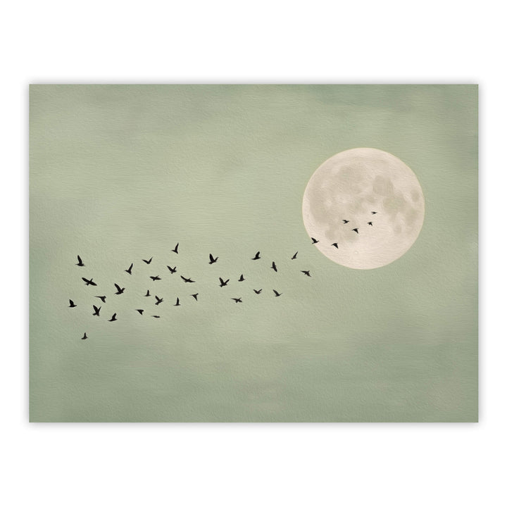 Japandi Sage Moon Print