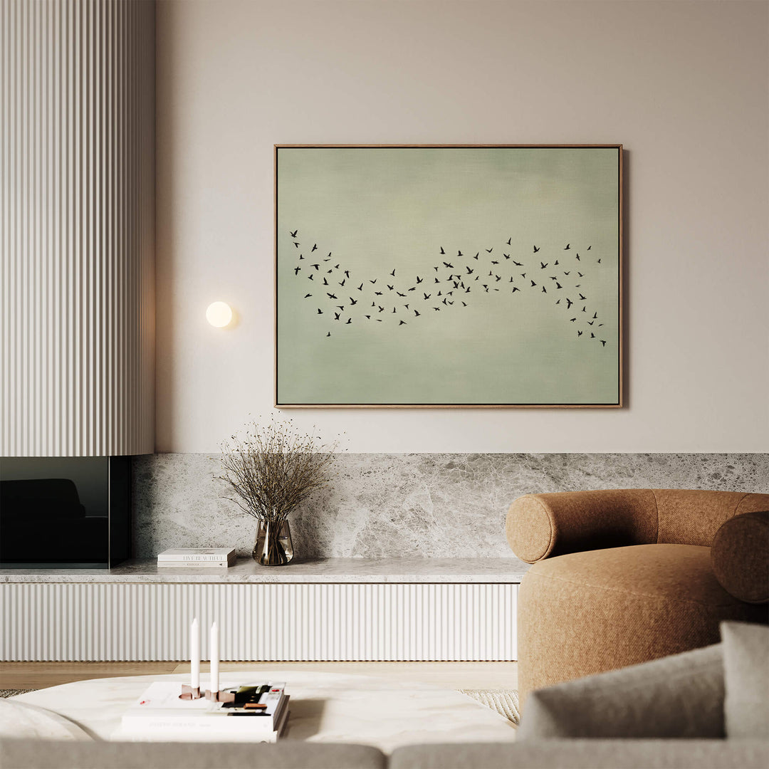 Japandi Murmur Sage Print