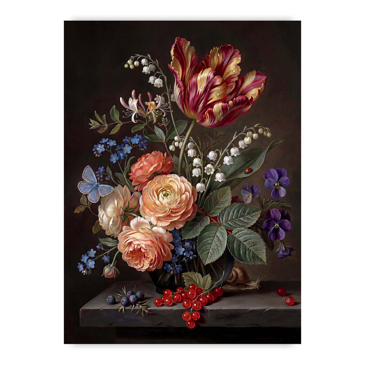 Baroque Tulip Print Wall Art Bilge Paksoylu