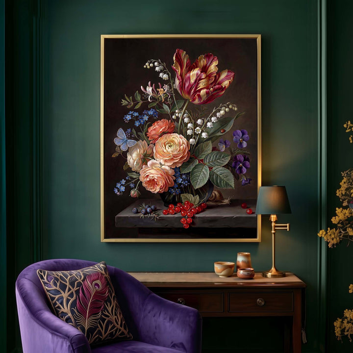 Baroque Tulip Print Wall Art Bilge Paksoylu