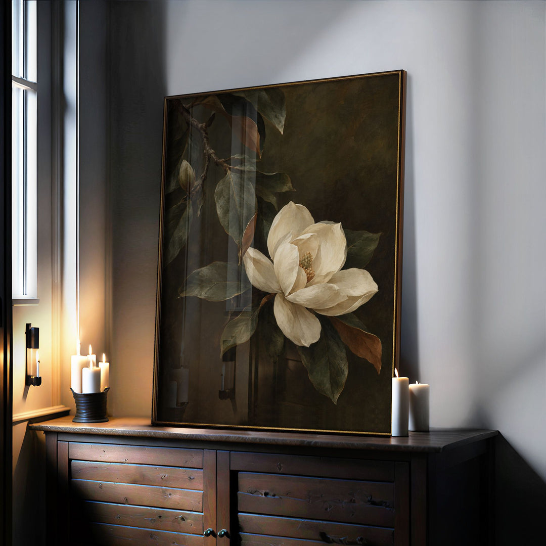 Magnolia Bloom No1 Print Wall Art Moncasso
