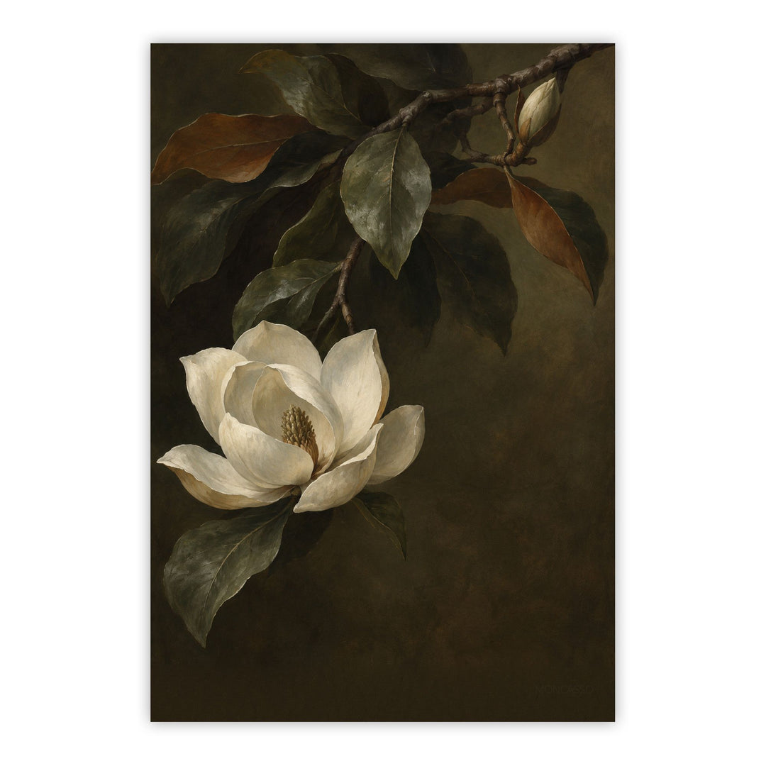 Magnolia Bloom No3 Print Wall Art Moncasso