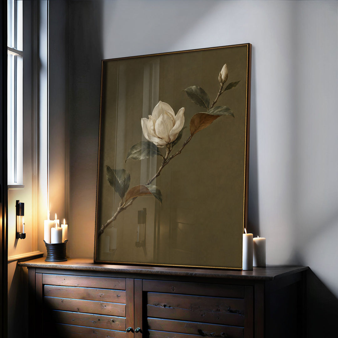 Magnolia Bloom No2 Print Wall Art Moncasso