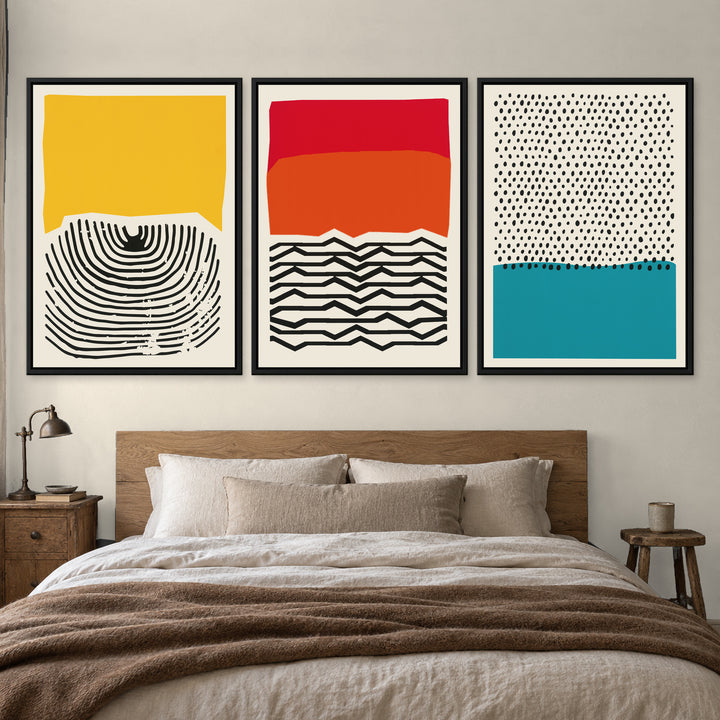 Modern Tribal Set of 3 Prints Wall Art Moncasso