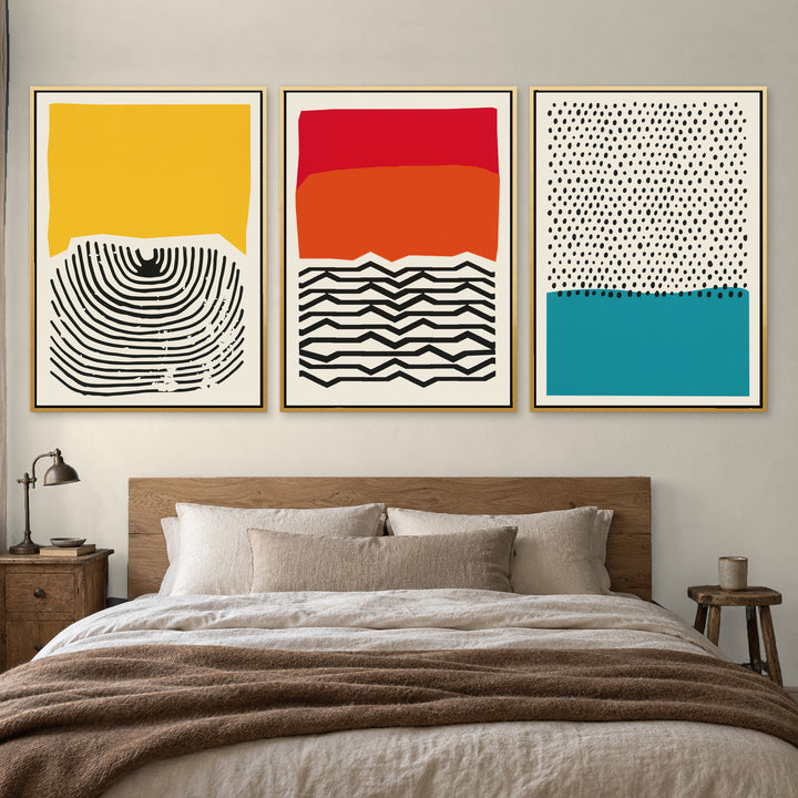 Modern Tribal Set of 3 Prints Wall Art Moncasso
