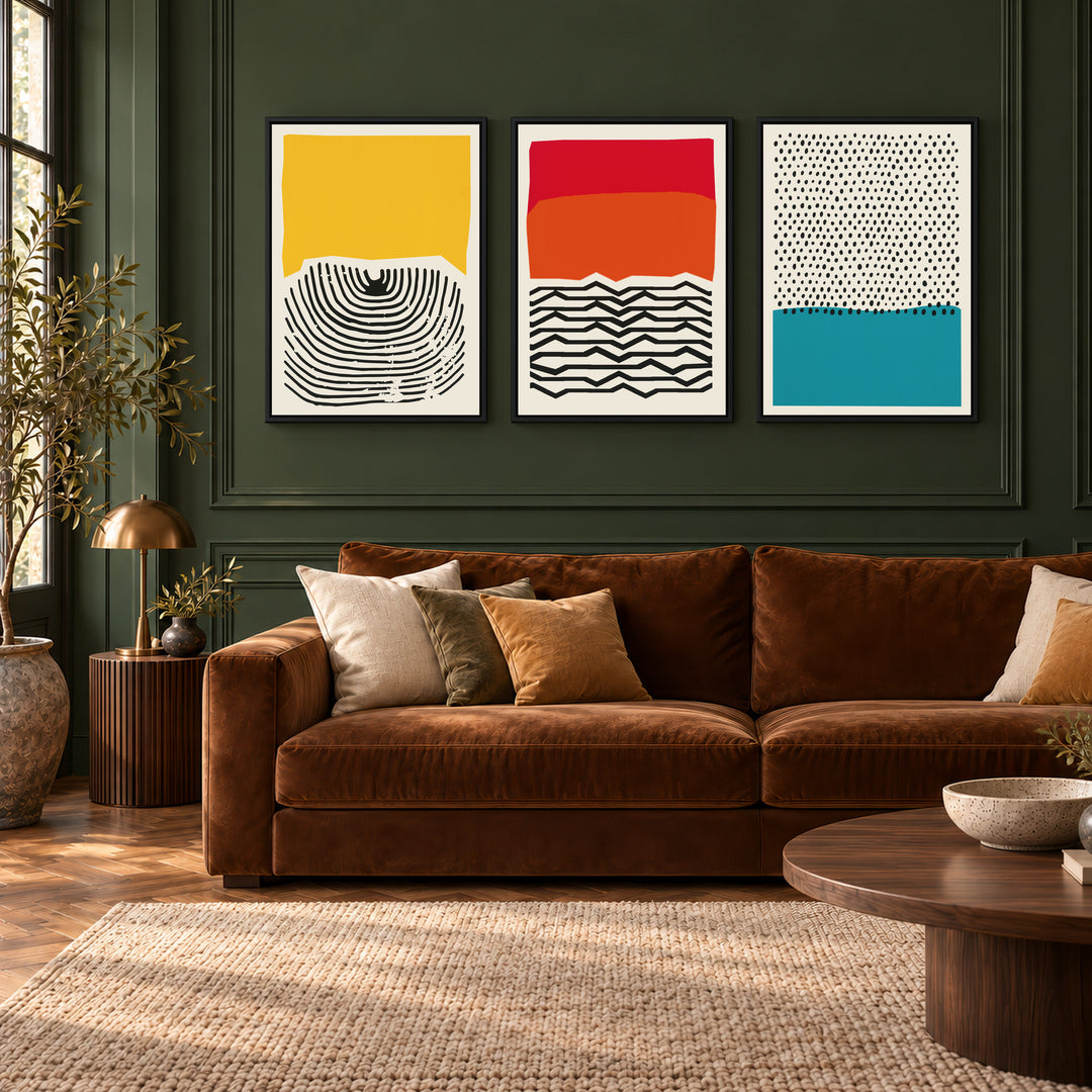 Modern Tribal Set of 3 Prints Wall Art Moncasso