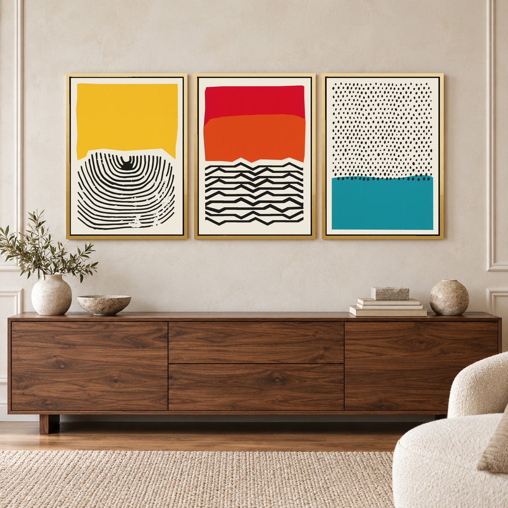 Modern Tribal Set of 3 Prints Wall Art Moncasso