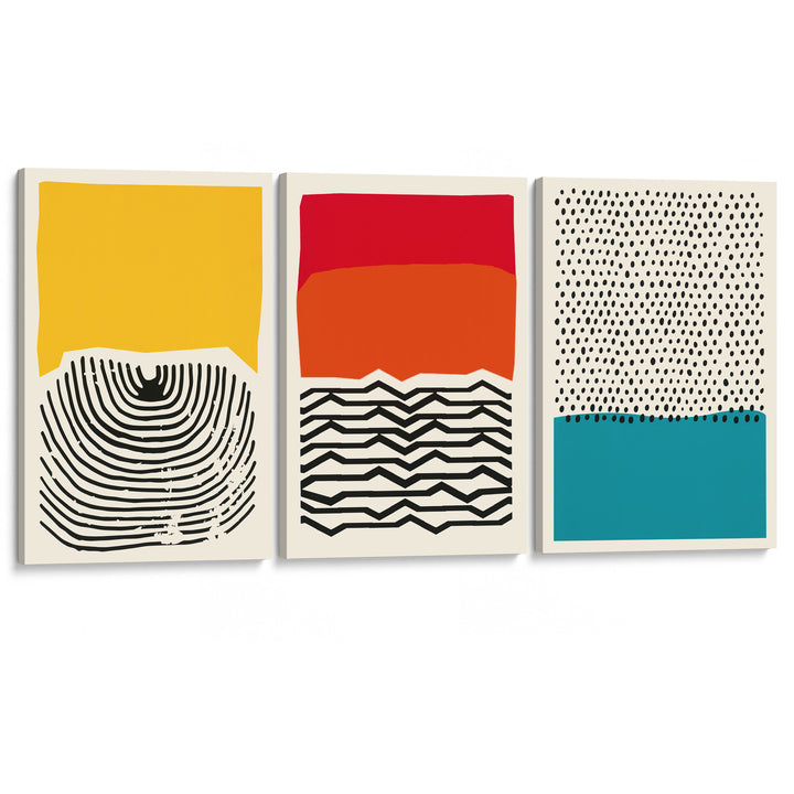 Modern Tribal Set of 3 Prints Wall Art Moncasso