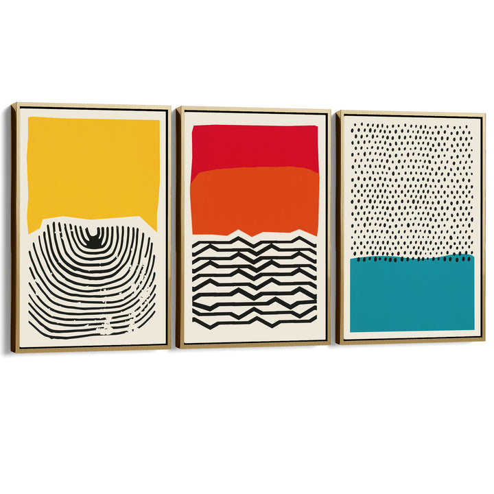 Modern Tribal Set of 3 Prints Wall Art Moncasso