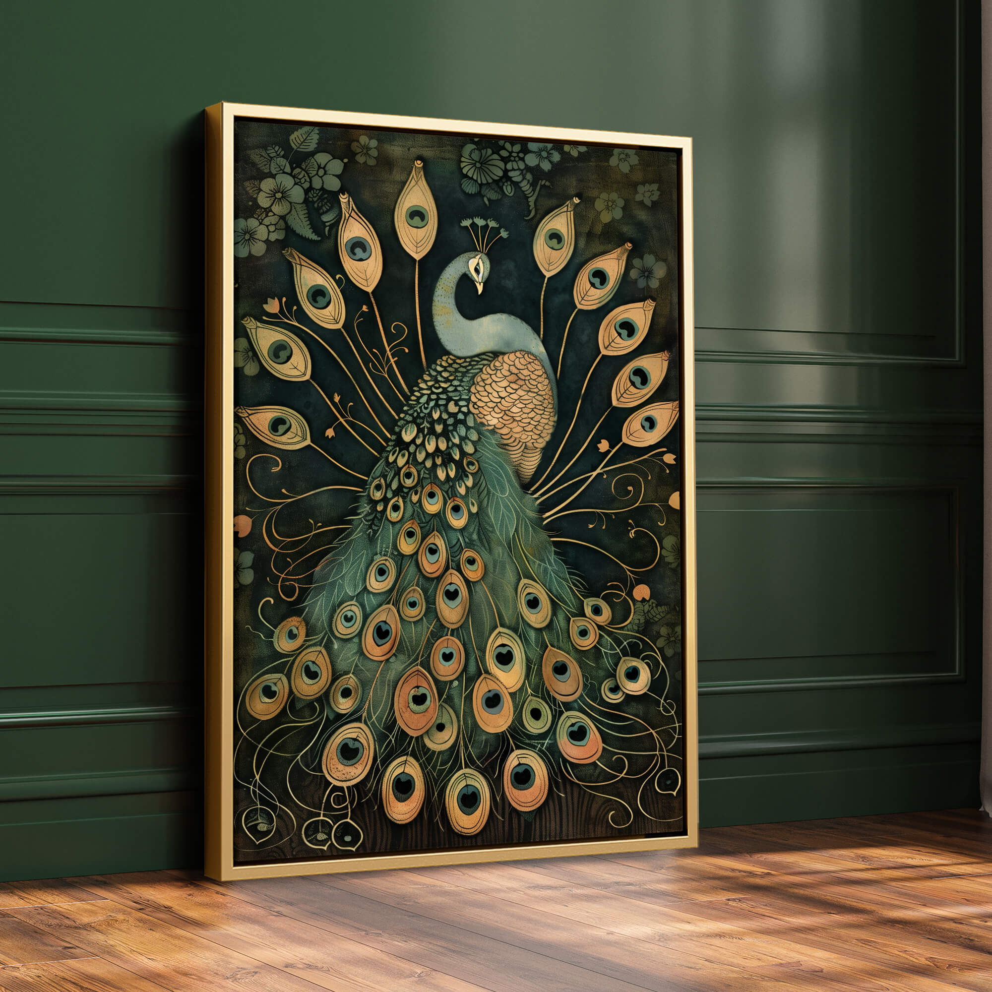 Vintage Peacock No3 Print | Large Canvas Animal Wall Art for
