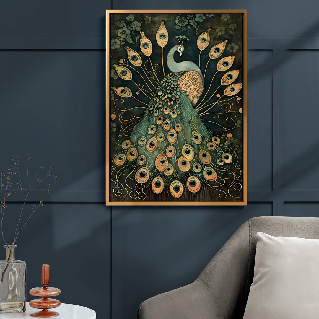 Vintage Peacock No3 Print Wall Art Moncasso