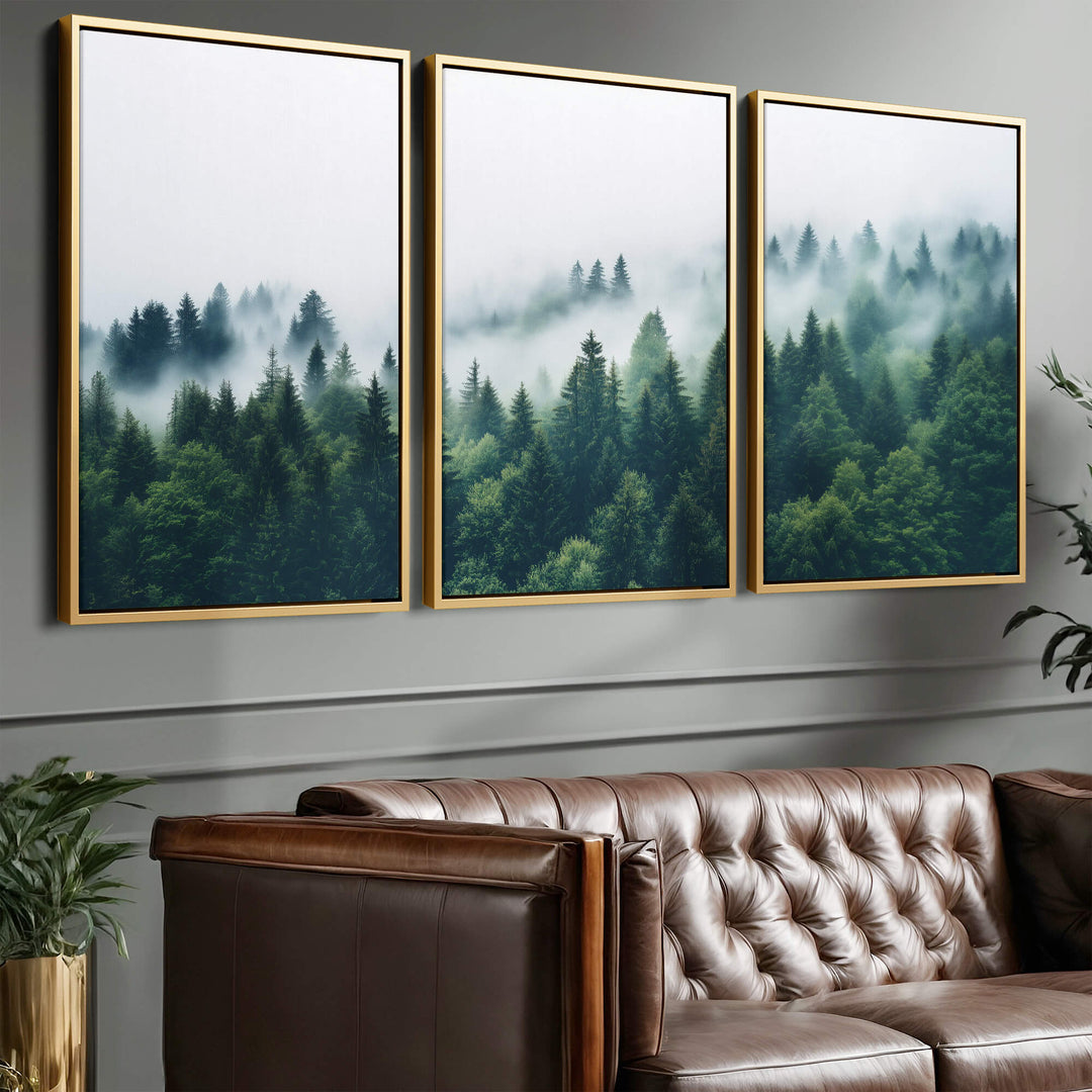 Nordic Forest Set of 3 Prints Wall Art Moncasso
