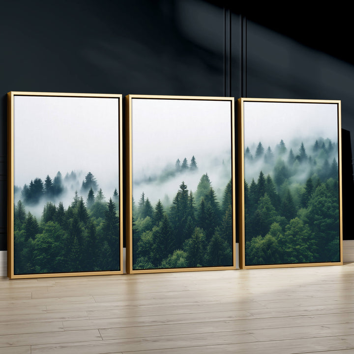 Nordic Forest Set of 3 Prints Wall Art Moncasso