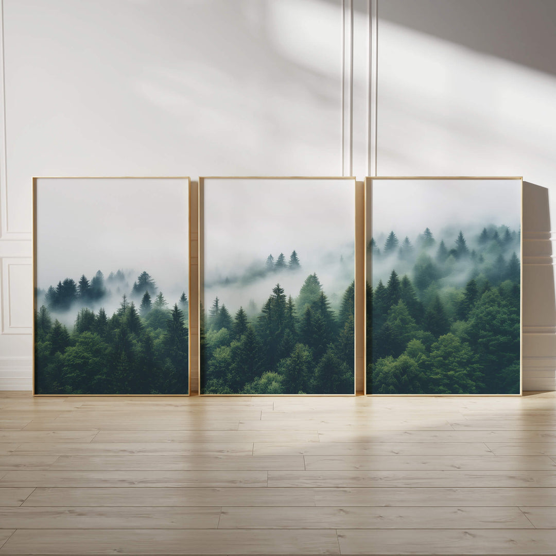 Nordic Forest Set of 3 Prints Wall Art Moncasso