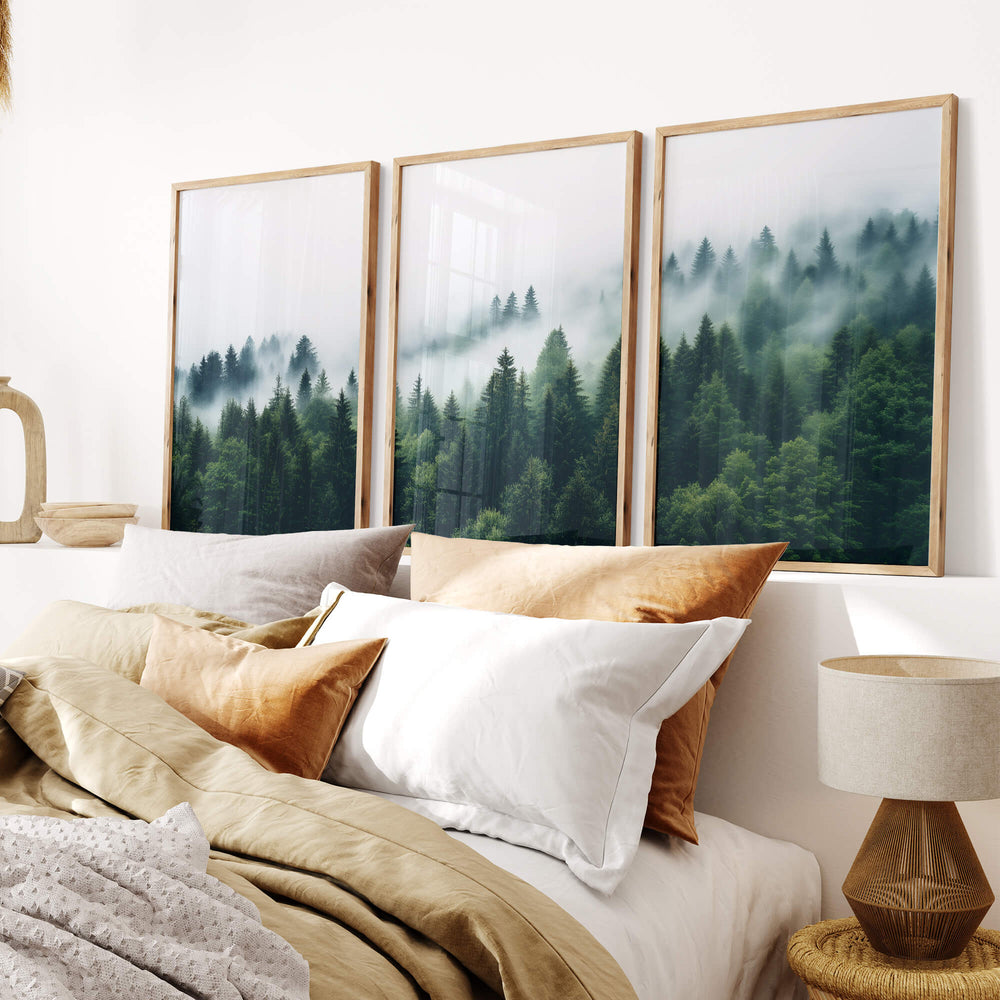 Nordic Forest Set of 3 Prints Wall Art Moncasso