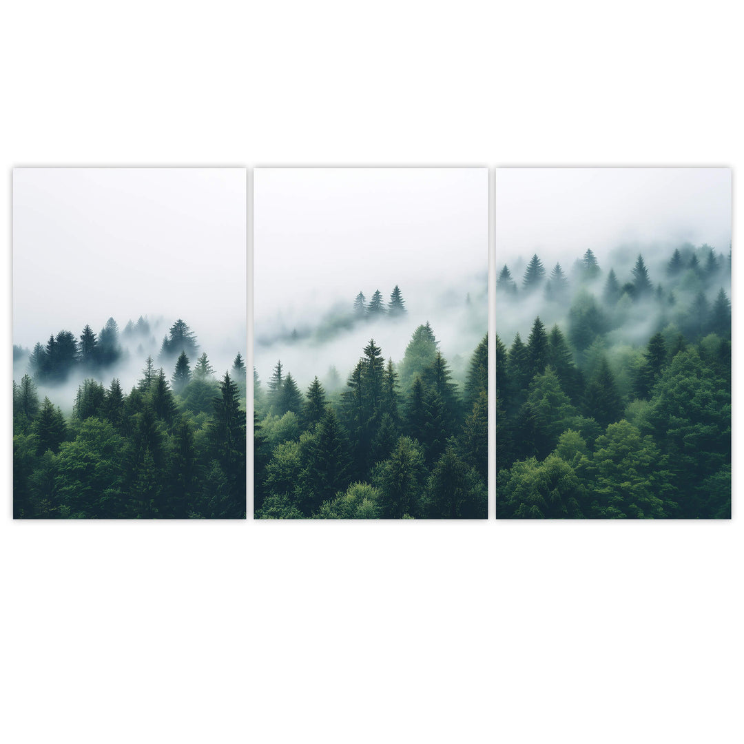 Nordic Forest Set of 3 Prints Wall Art Moncasso