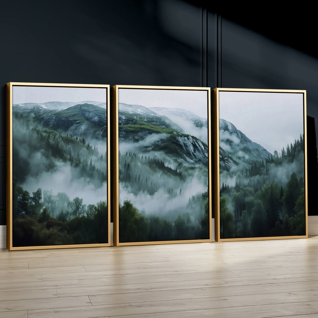 Nordic Landscape Set of 3 Prints Wall Art Moncasso