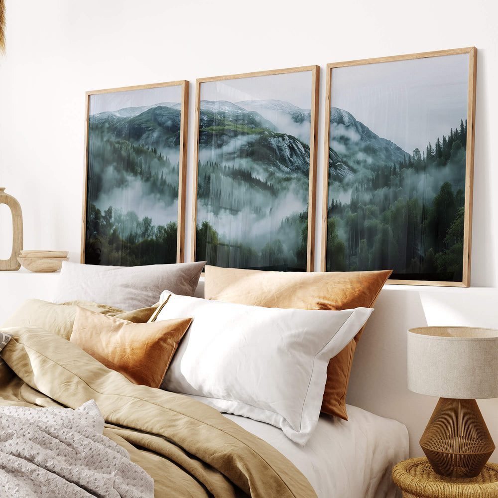 Nordic Landscape Set of 3 Prints Wall Art Moncasso