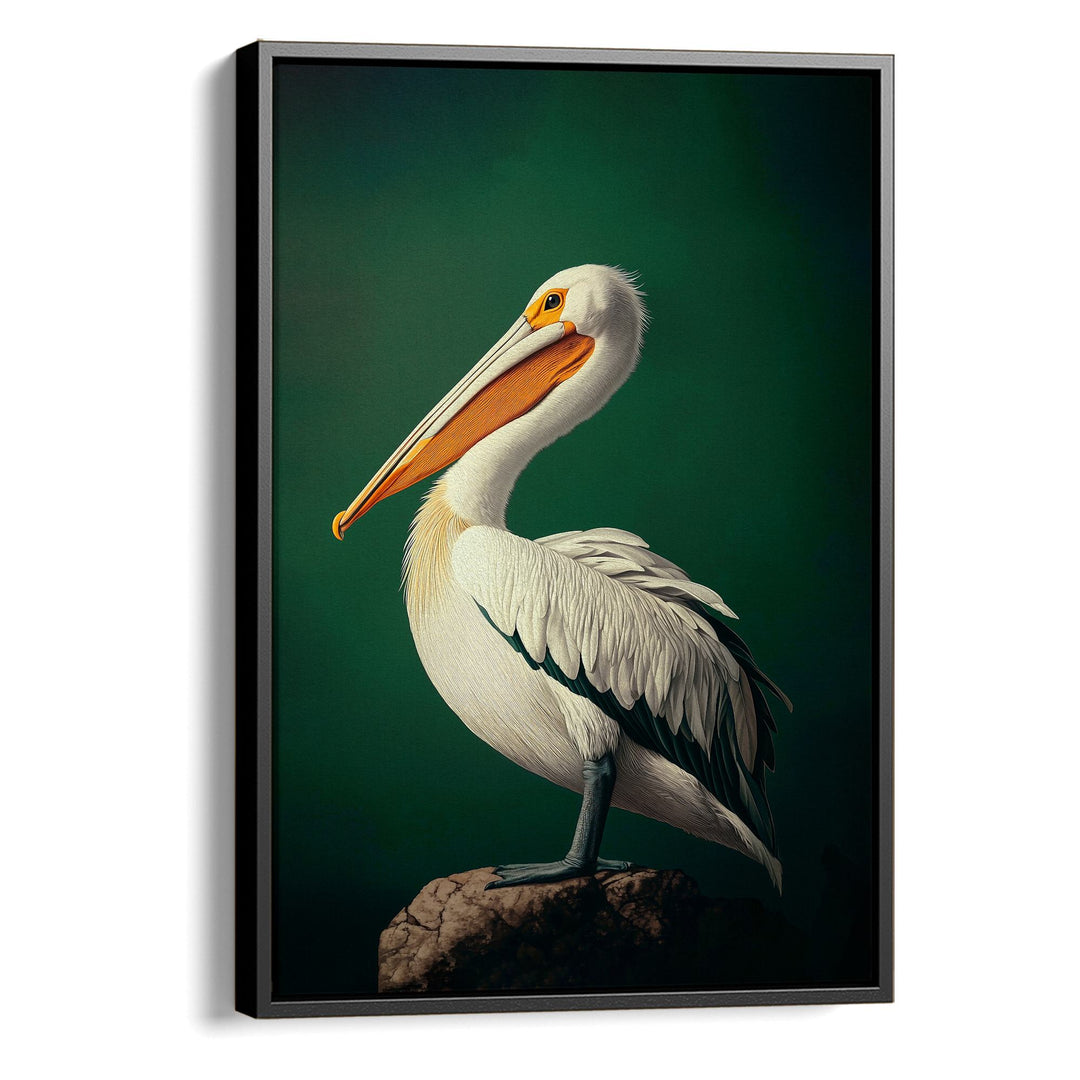 Emerald Pelican Print Wall Art Moncasso