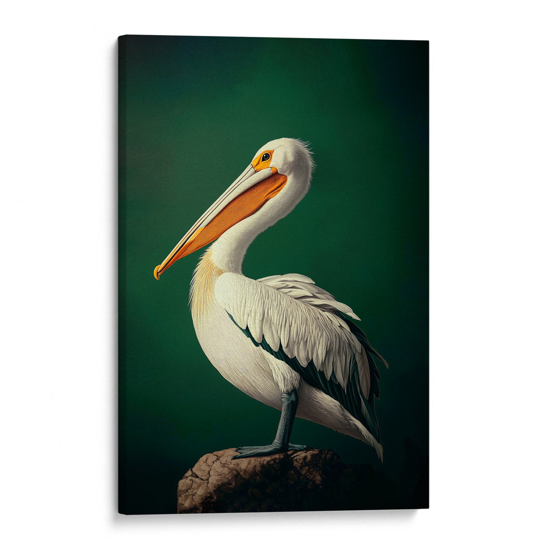 Emerald Pelican Print Wall Art Moncasso
