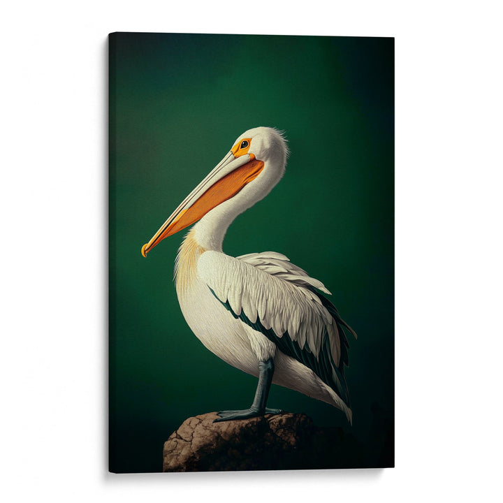 Emerald Pelican Print Wall Art Moncasso