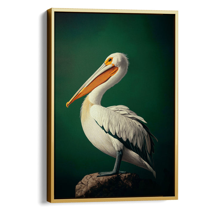 Emerald Pelican Print Wall Art Moncasso