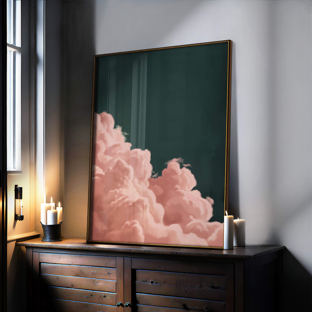 Pink Billowing Cloud Print Wall Art Moncasso