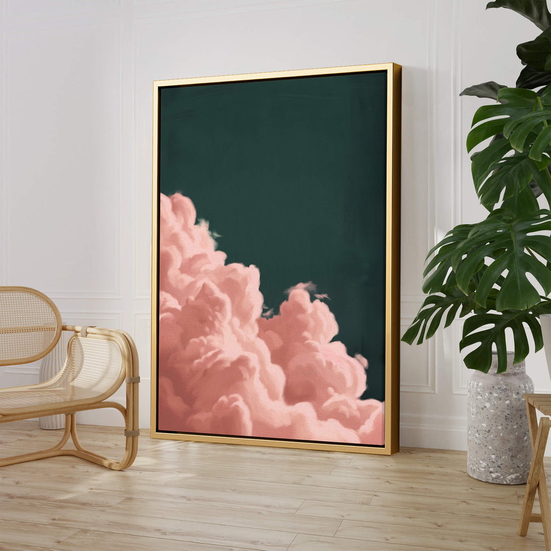 Pink Billowing Cloud Print Wall Art Moncasso