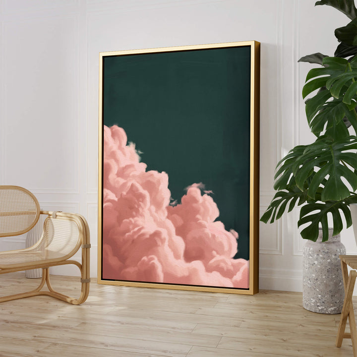 Pink Billowing Cloud Print Wall Art Moncasso
