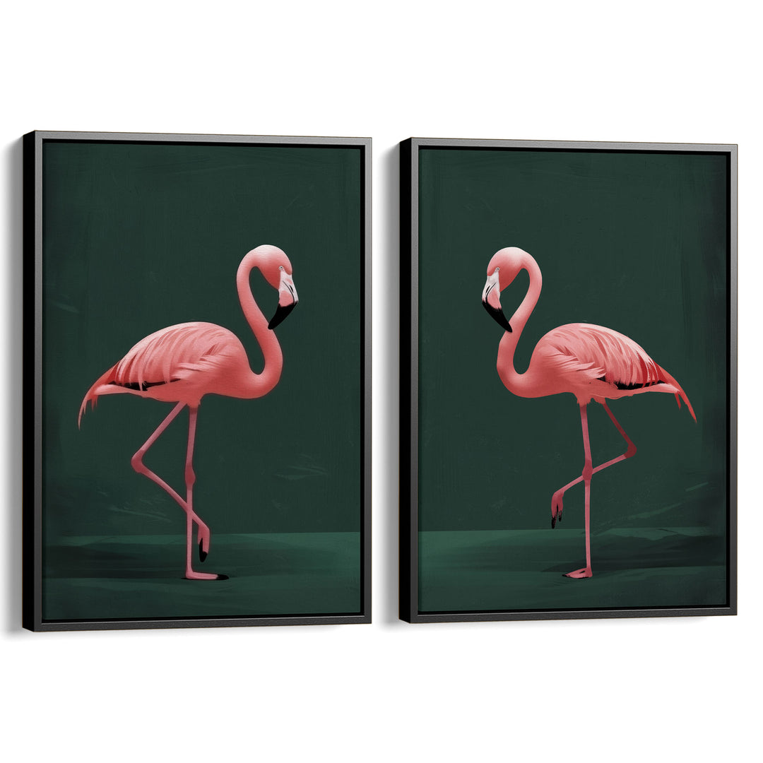Pink Flamingo Set of 2 Prints