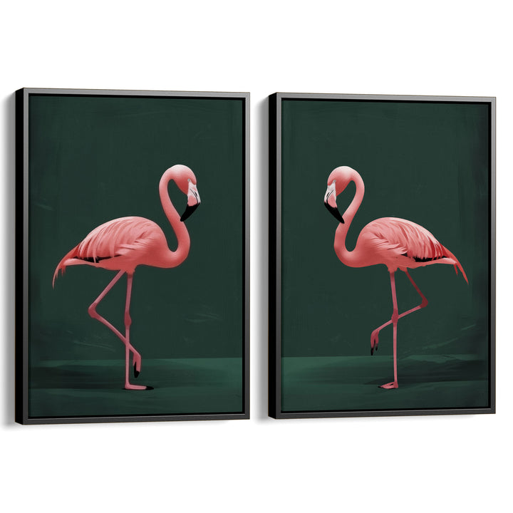 Pink Flamingo Set of 2 Prints