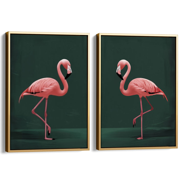 Pink Flamingo Set of 2 Prints