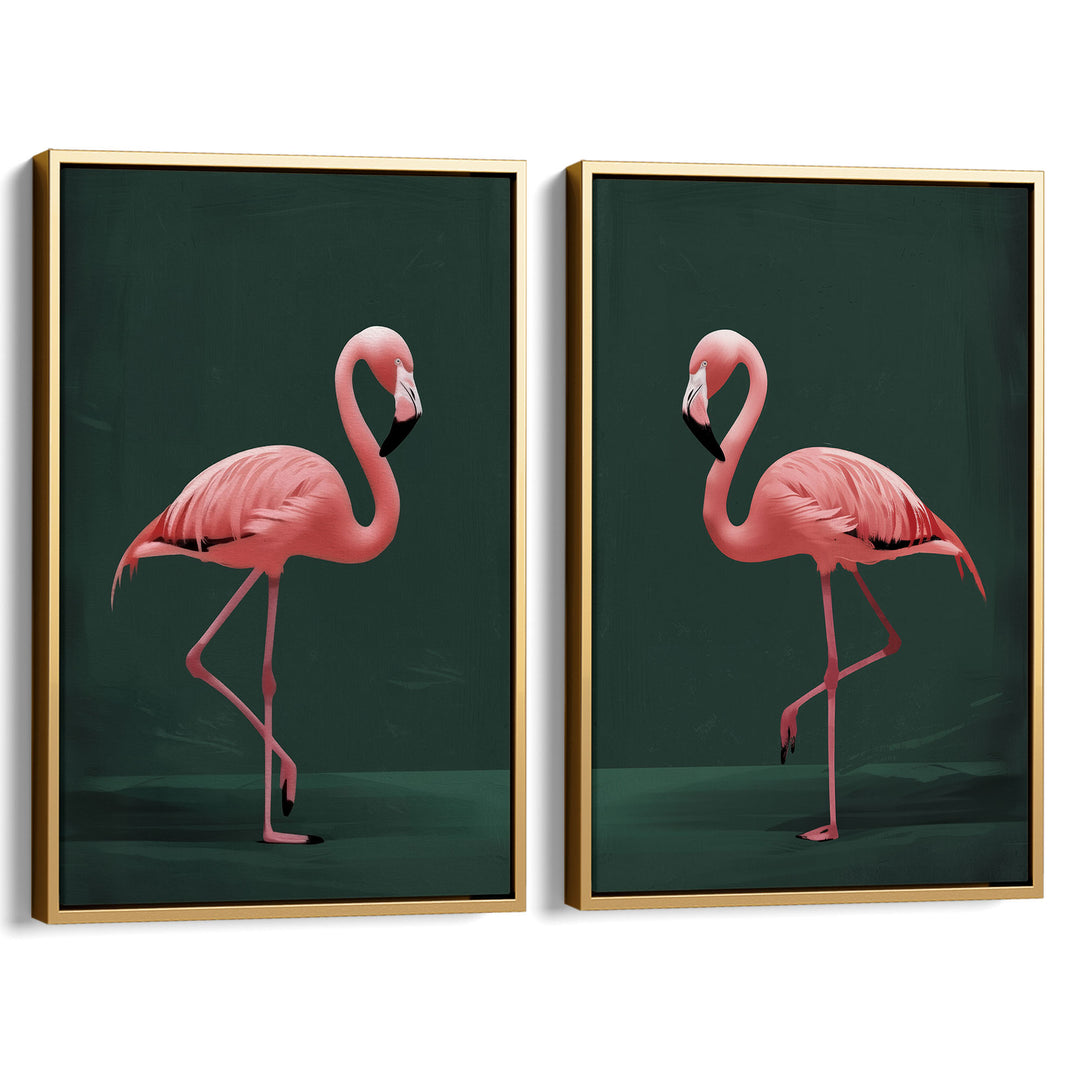 Pink Flamingo Set of 2 Prints