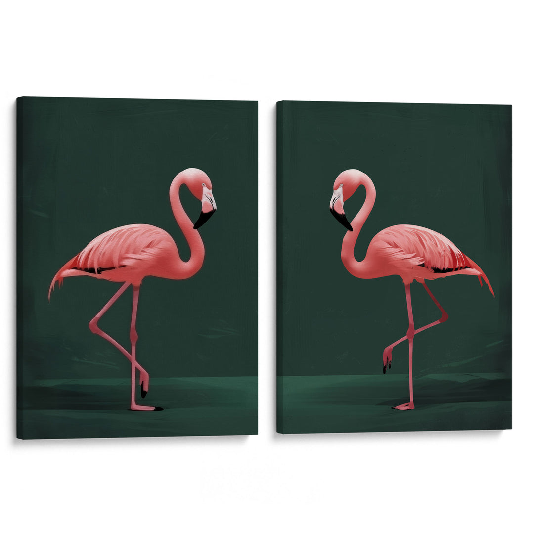 Pink Flamingo Set of 2 Prints