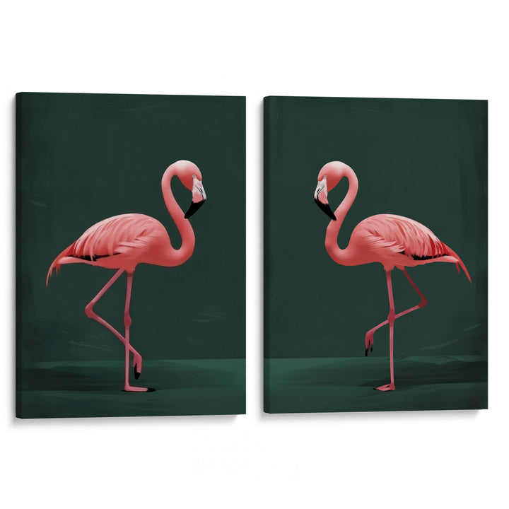 Pink Flamingo Set of 2 Prints