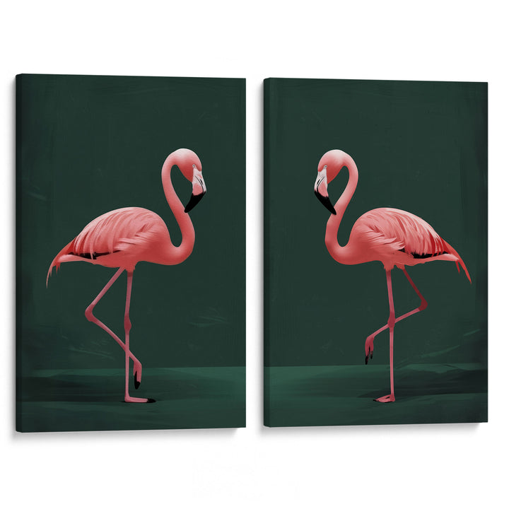 Pink Flamingo Set of 2 Prints