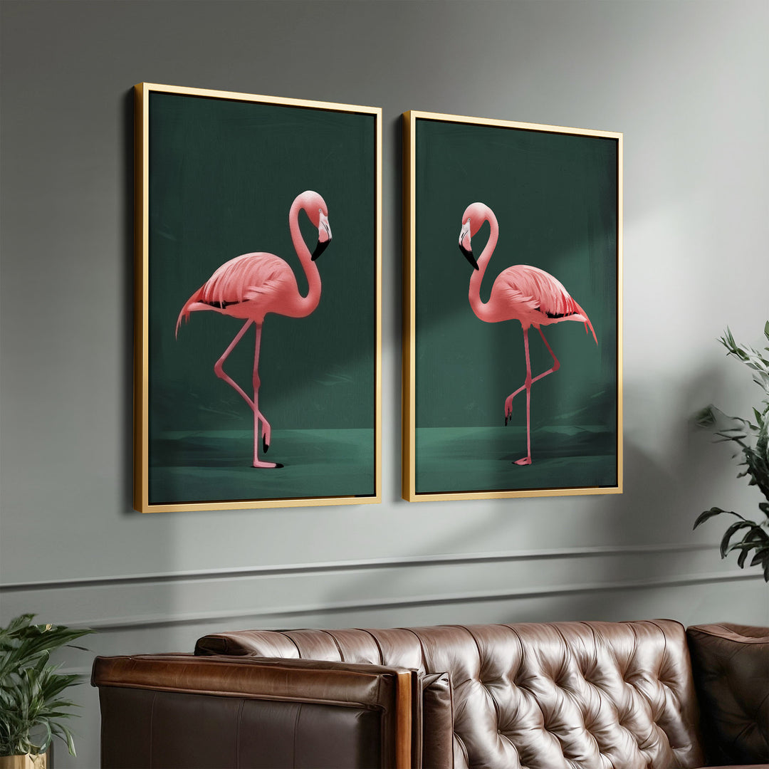 Pink Flamingo Set of 2 Prints
