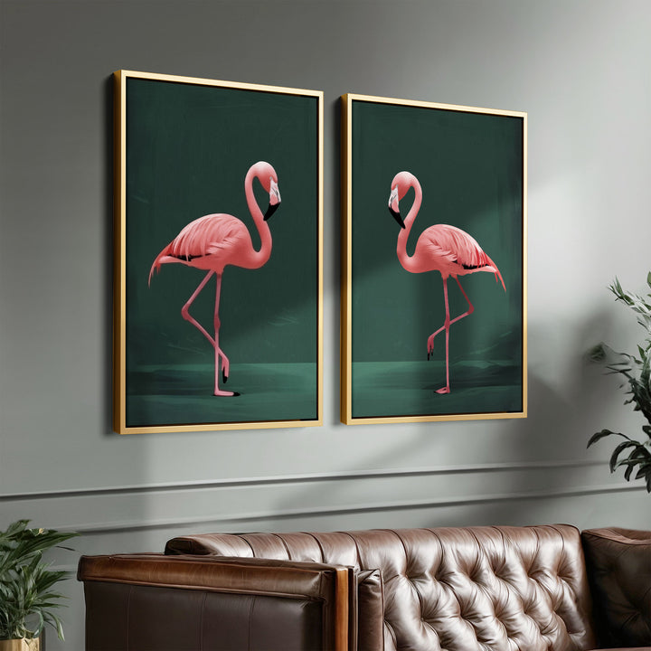 Pink Flamingo Set of 2 Prints