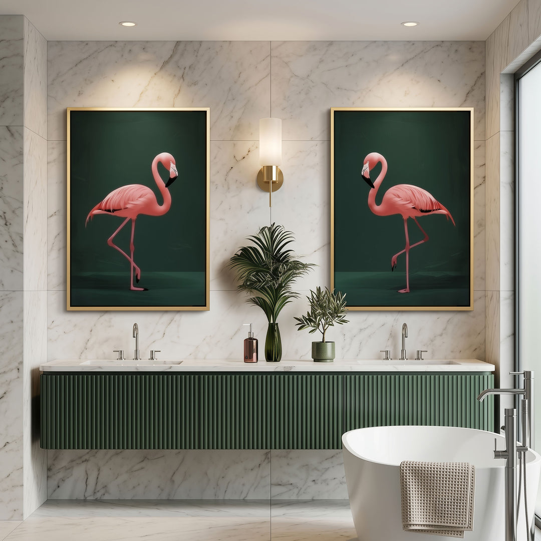 Pink Flamingo Set of 2 Prints