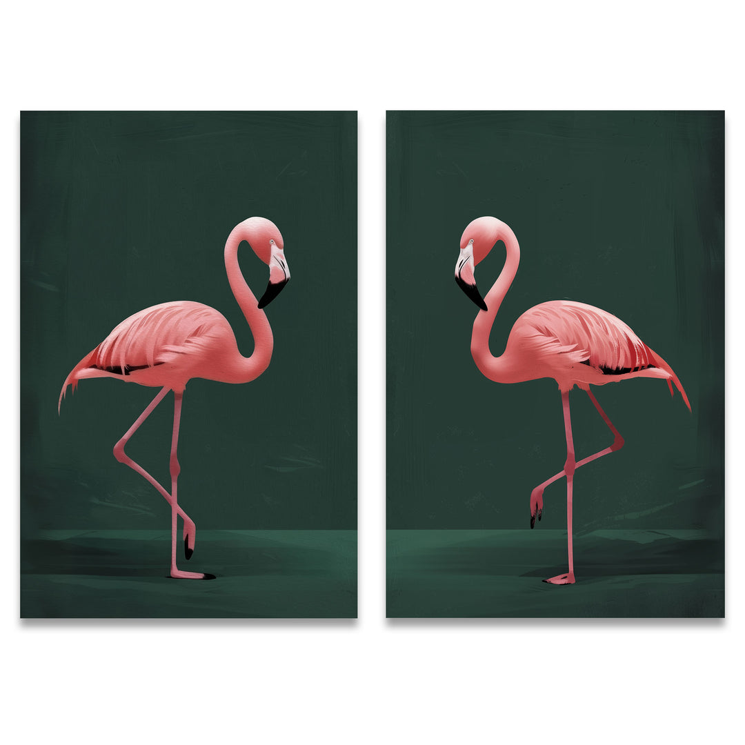 Pink Flamingo Set of 2 Prints