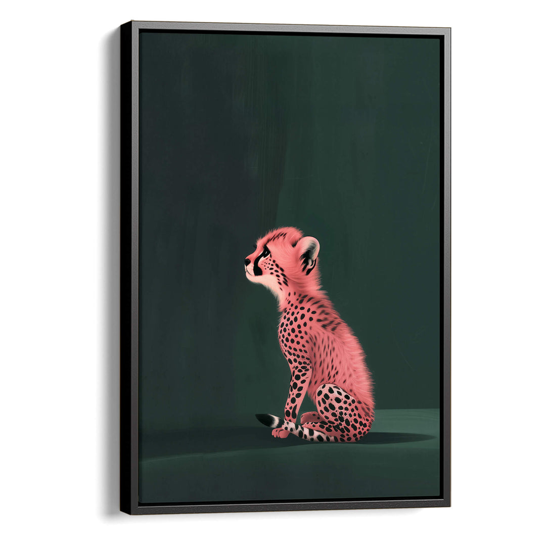 Pink Cheetah Cub Wall Art Moncasso