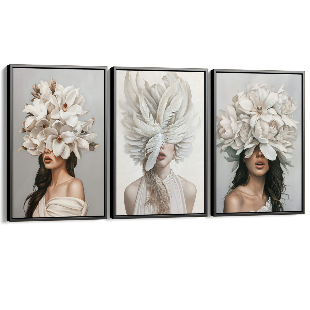 Plumage Set of 3 Prints Wall Art Moncasso