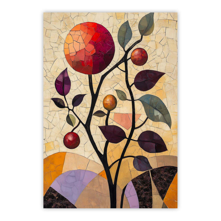 Pomegranate Branch Print Wall Art Moncasso