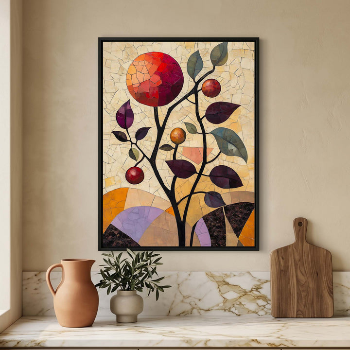 Pomegranate Branch Print Wall Art Moncasso